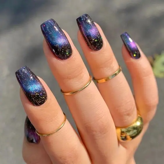 Glitter Galaxy Nails